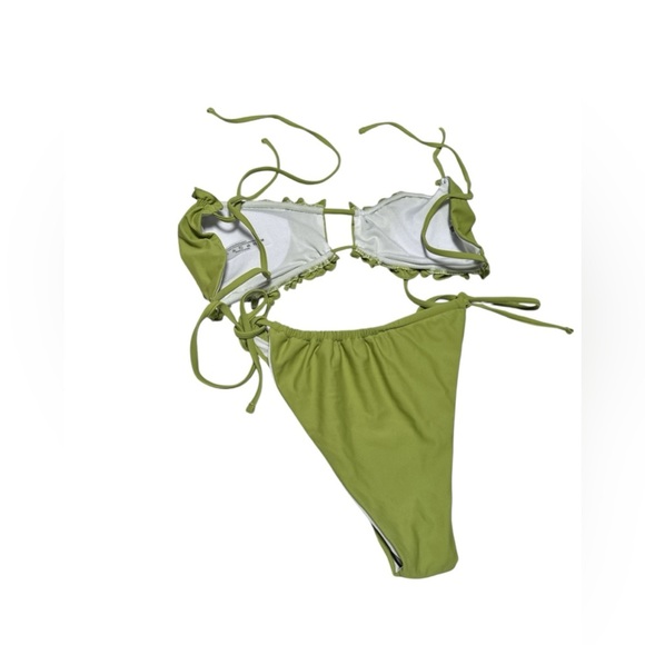SHEIN, NWT  Stylish Ruched Green Bikini Set, size Medium - Picture 3 of 6